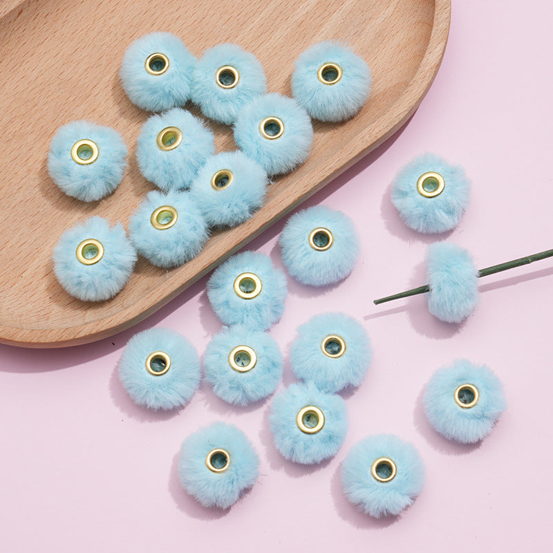 20MM Plush Ball Beads Spacers DIY Beaded Pen Accessories-50PCS