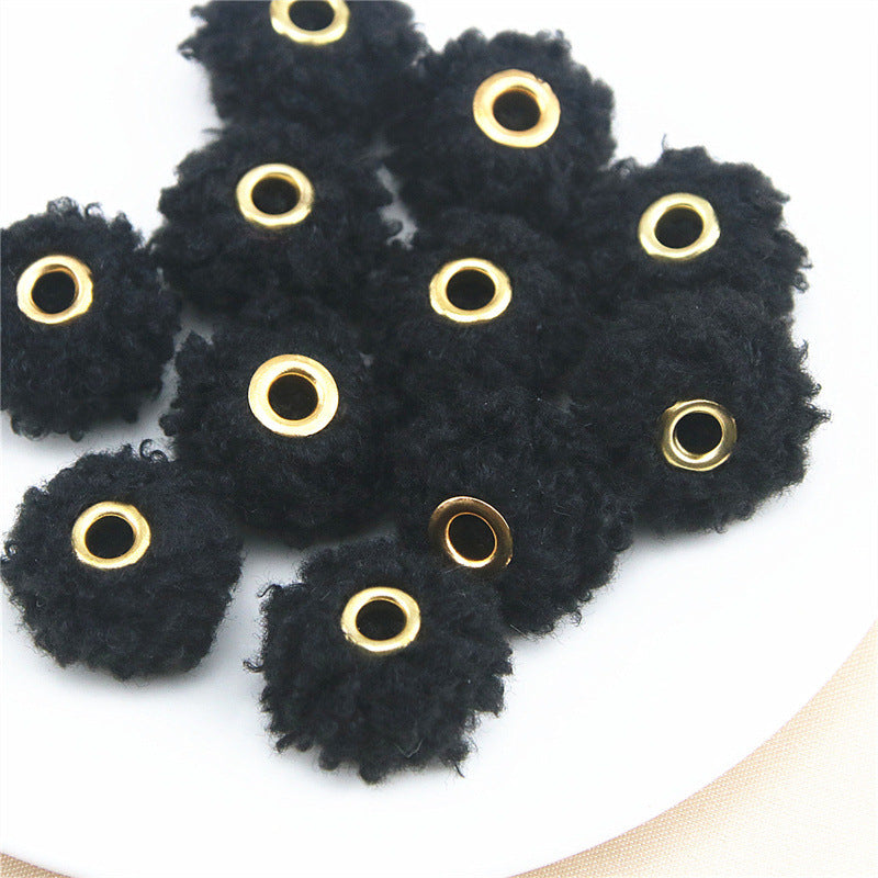 Straight Hole Teddy Fur Ball Beads Loose Beads Fabric Accessories-100PCS