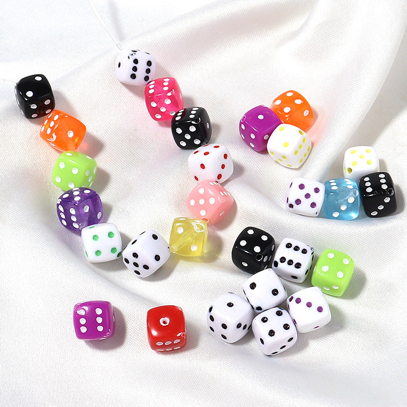 Acrylic Transparent Dice Beads 8mm-100PCS