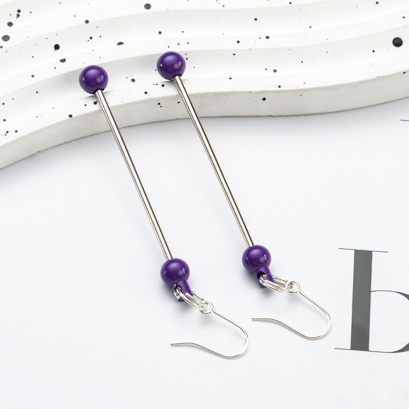 Creative Beadable Earrings Metal DIY Earrings-1 Pair