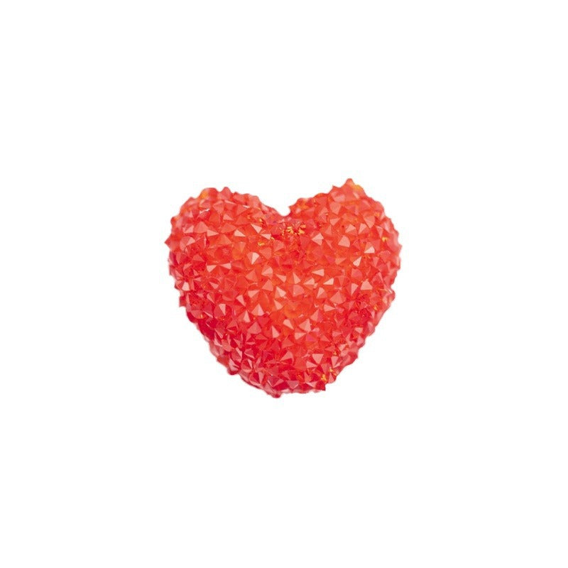 Acrylic Rhinestones, Soft Granulated Sugar Small Heart Beads-10PCS