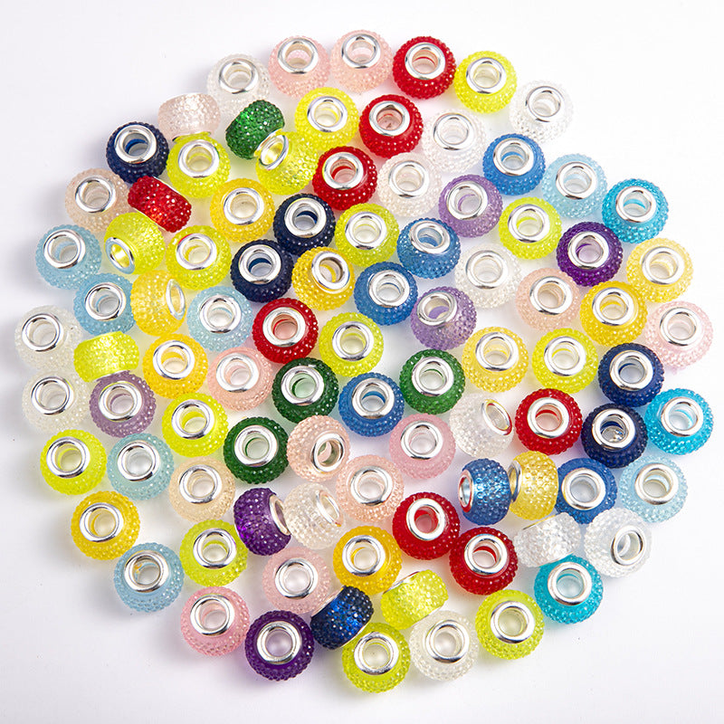 14mm Gypsophila Resin Large Hole Beads-100PCS