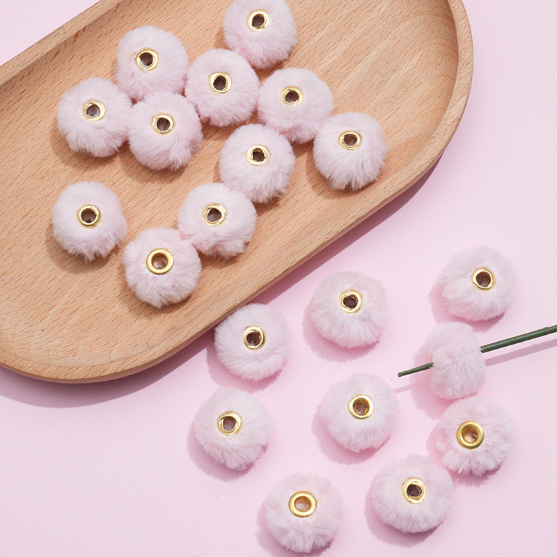 20MM Plush Ball Beads Spacers DIY Beaded Pen Accessories-50PCS