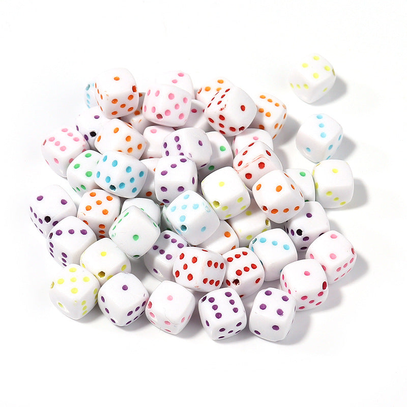 Acrylic Transparent Dice Beads 8mm-100PCS