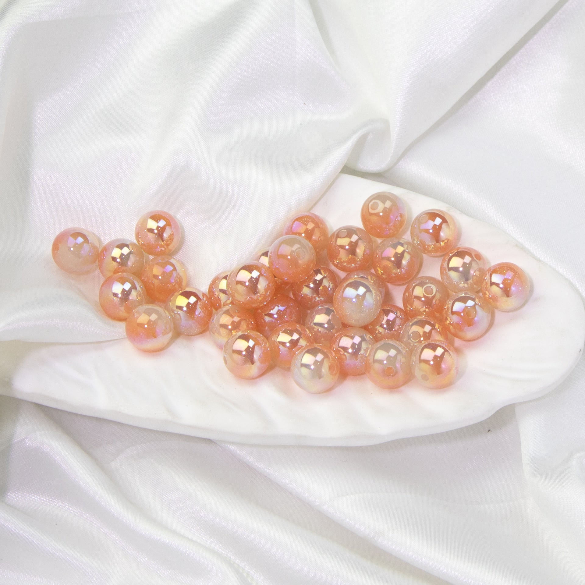 Starry Sky Two-color Gilded Round Beads-50PCS