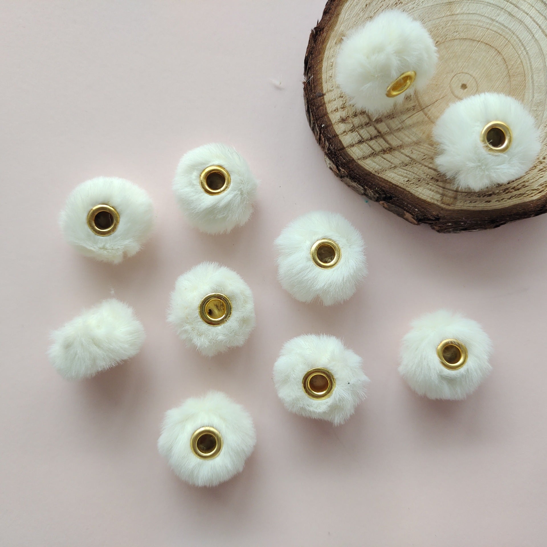 20MM Plush Ball Beads Spacers DIY Beaded Pen Accessories-50PCS