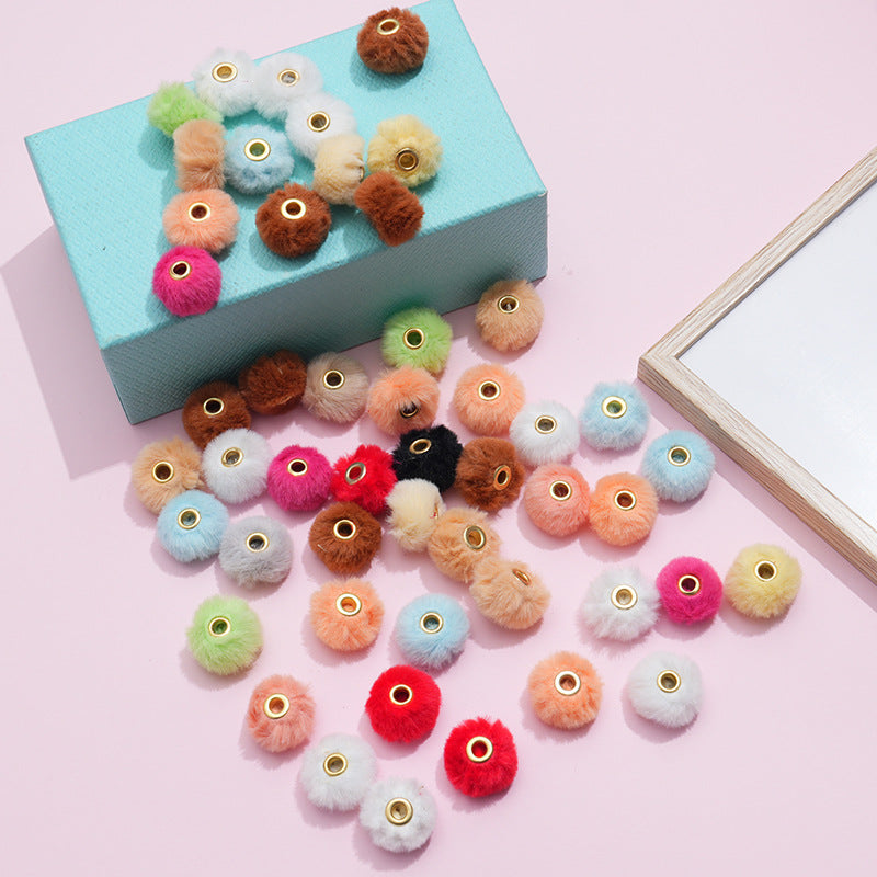 20MM Plush Ball Beads Spacers DIY Beaded Pen Accessories-50PCS