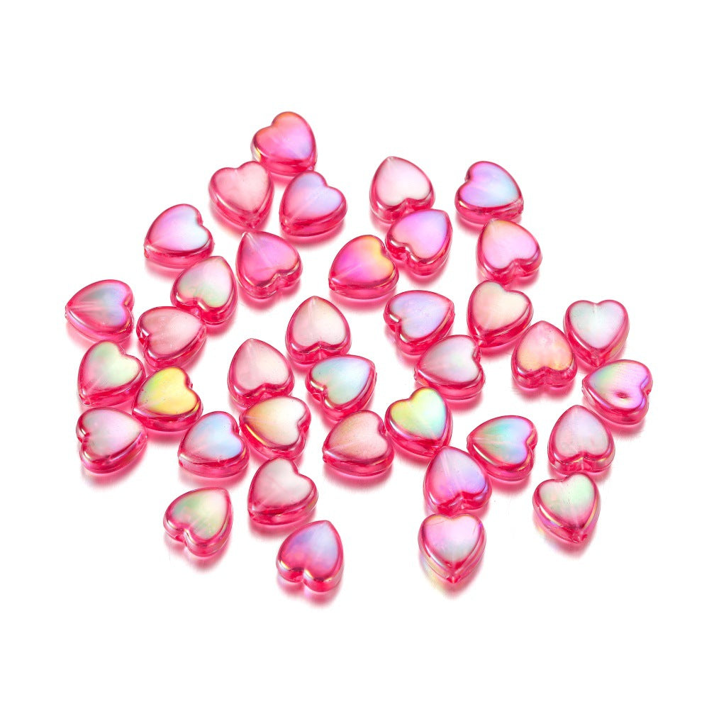 Acrylic Colorful Love Heart Glossy Beads-Small-200PCS
