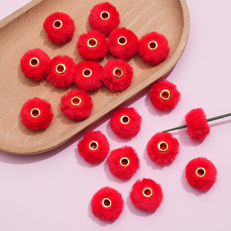 20MM Plush Ball Beads Spacers DIY Beaded Pen Accessories-50PCS