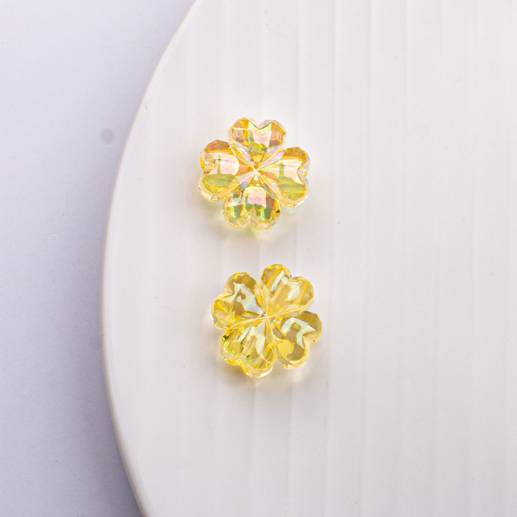 Beaded Accessories Four-leaf Clover Straight Hole Acrylic Small Loose Beads-25PCS