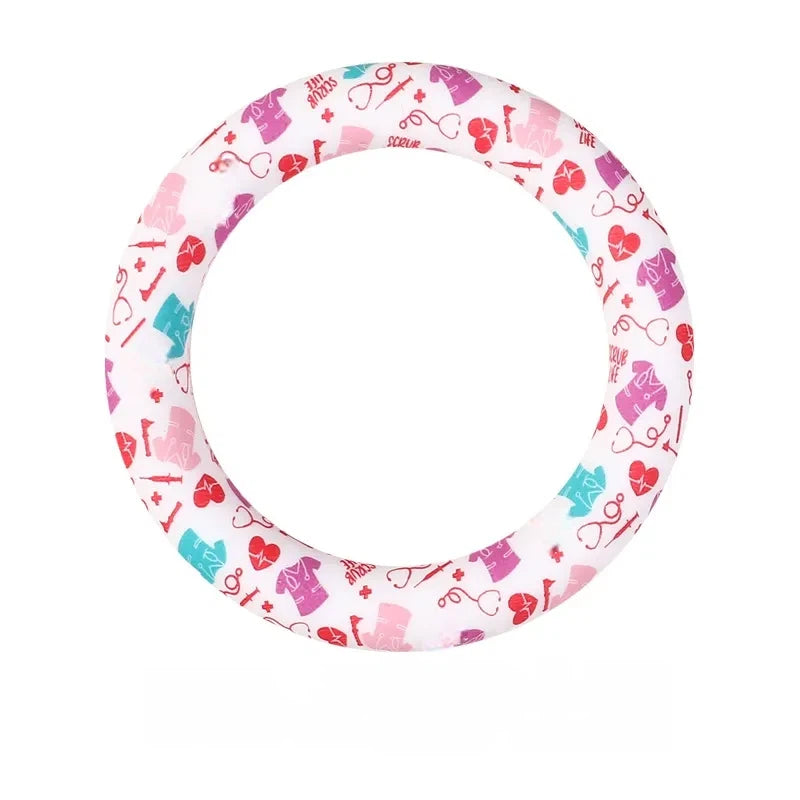 65MM Circular Ring Silicone Focal Beads for DIY Pens Keychains