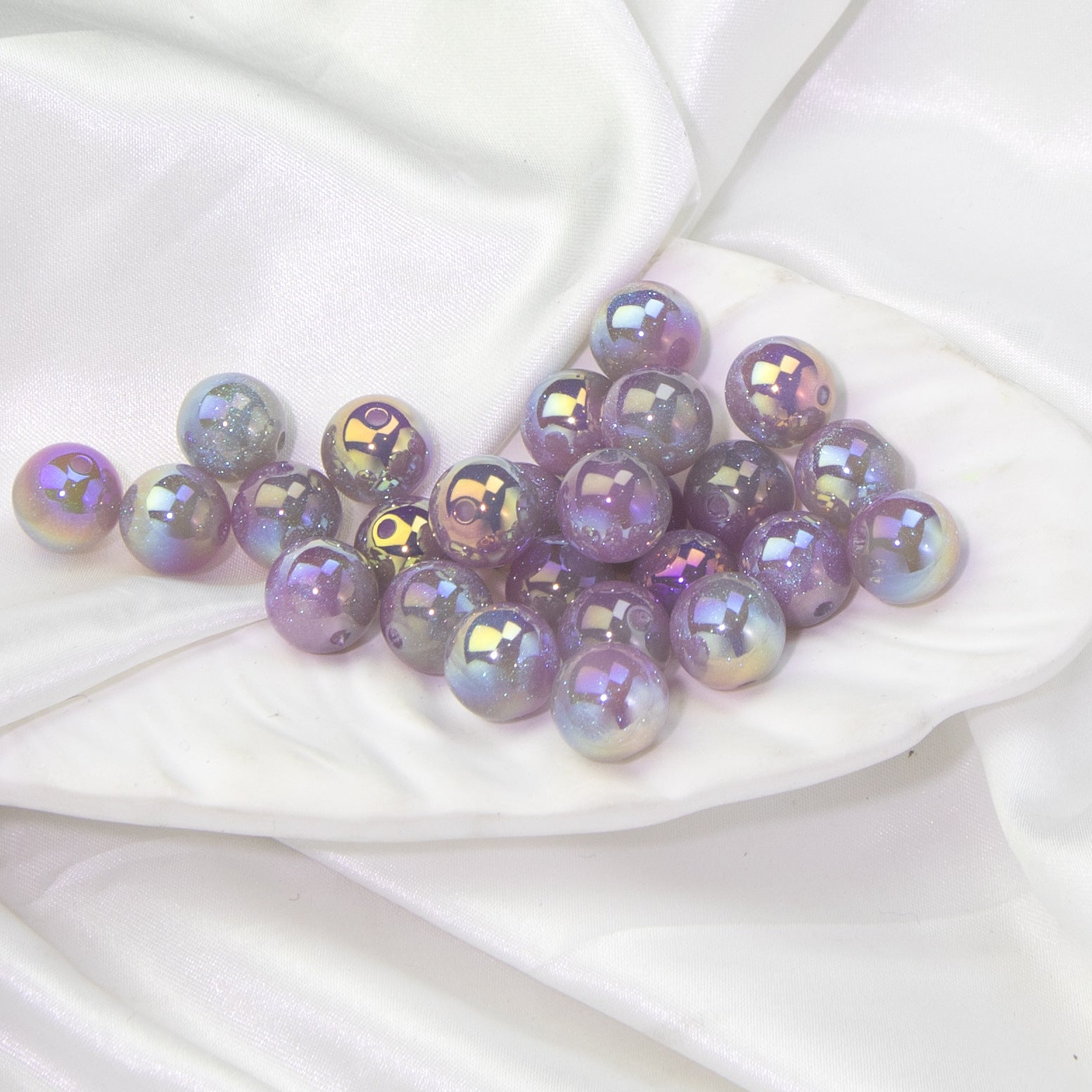 Starry Sky Two-color Gilded Round Beads-50PCS