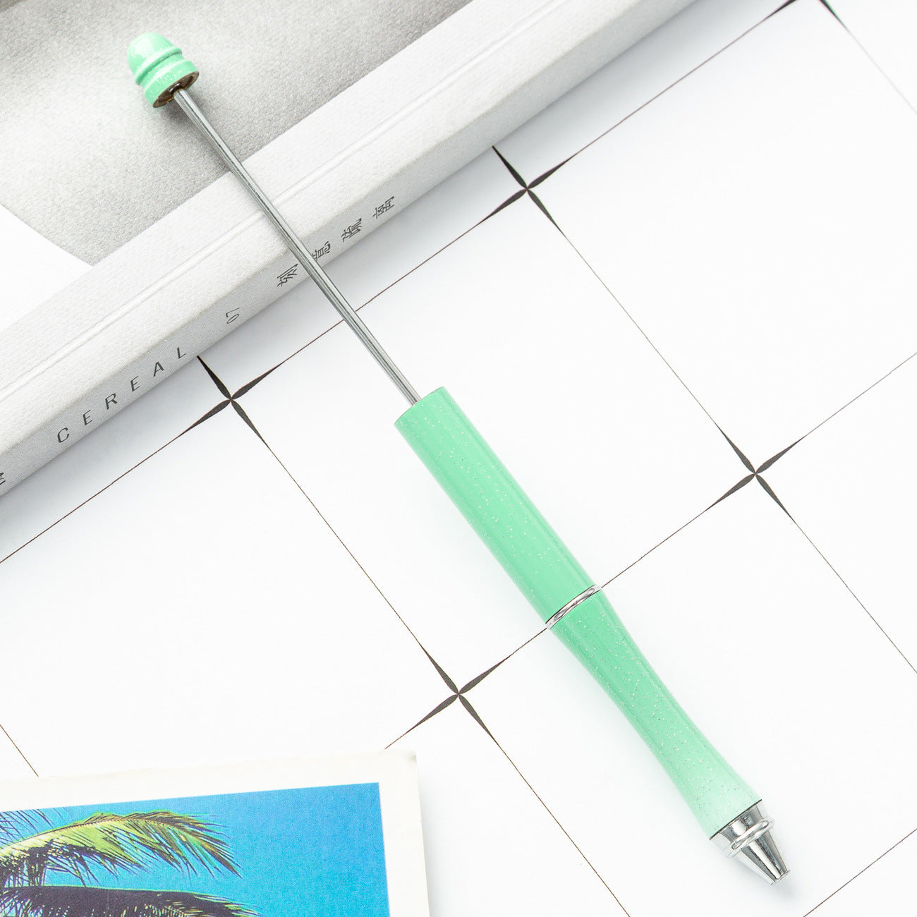 Creative Metal DIY Beadable Pen Ballpoint Pen-2PCS