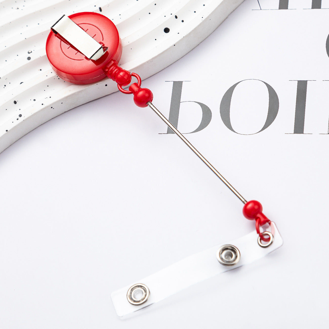 Badge Reels DIY Beadable Bar Retractable Keychain-2PCS