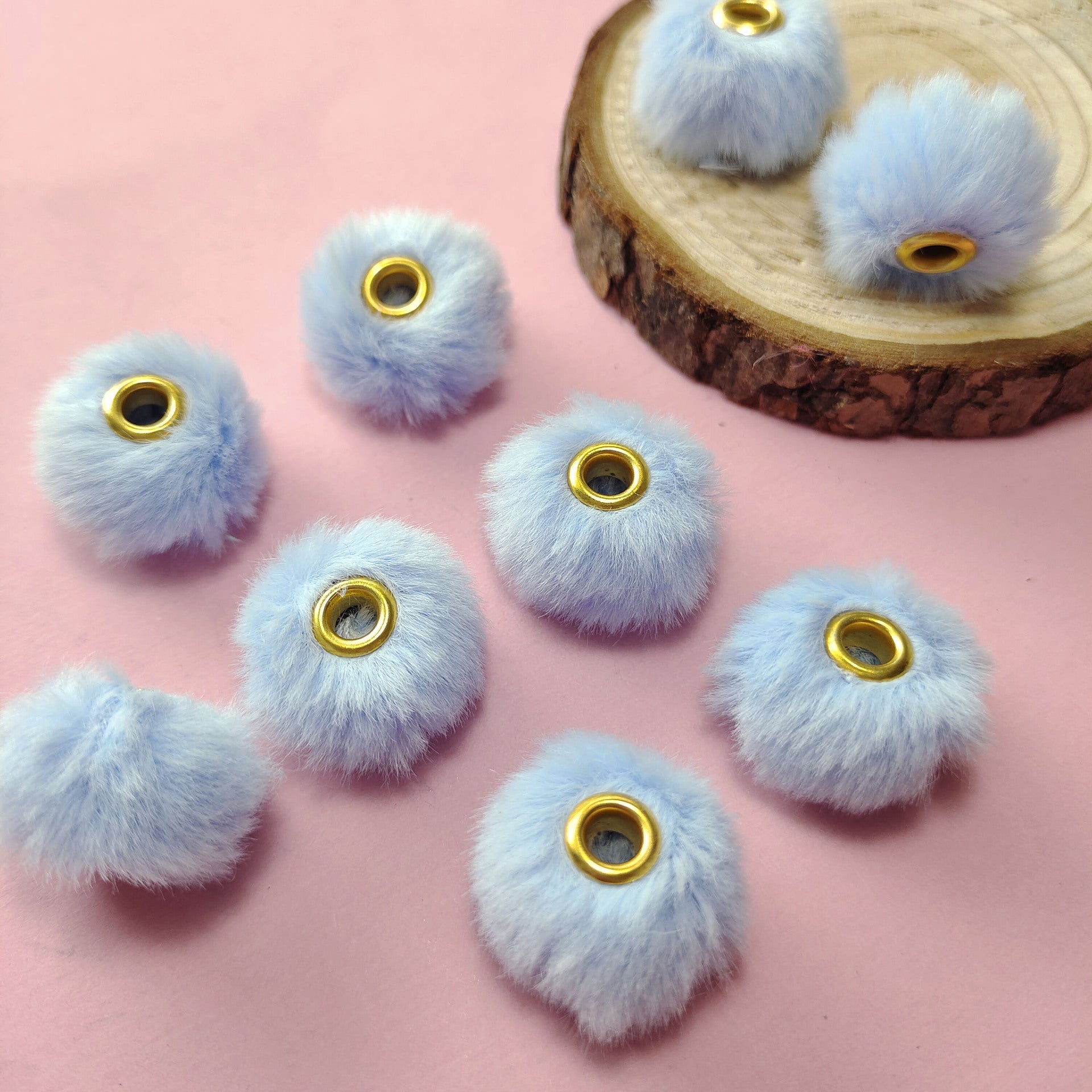 20MM Plush Ball Beads Spacers DIY Beaded Pen Accessories-50PCS