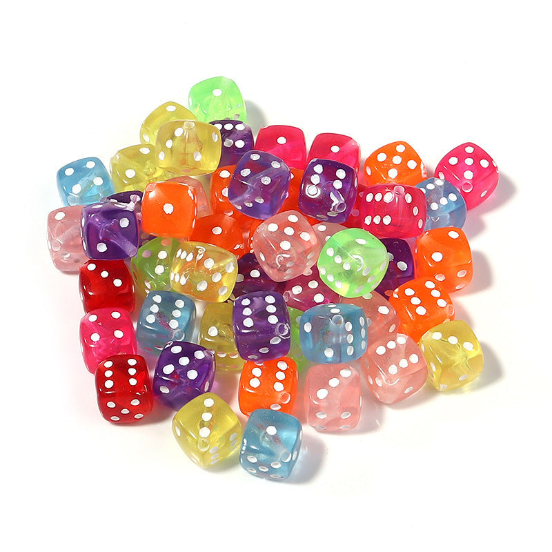 Acrylic Transparent Dice Beads 8mm-100PCS