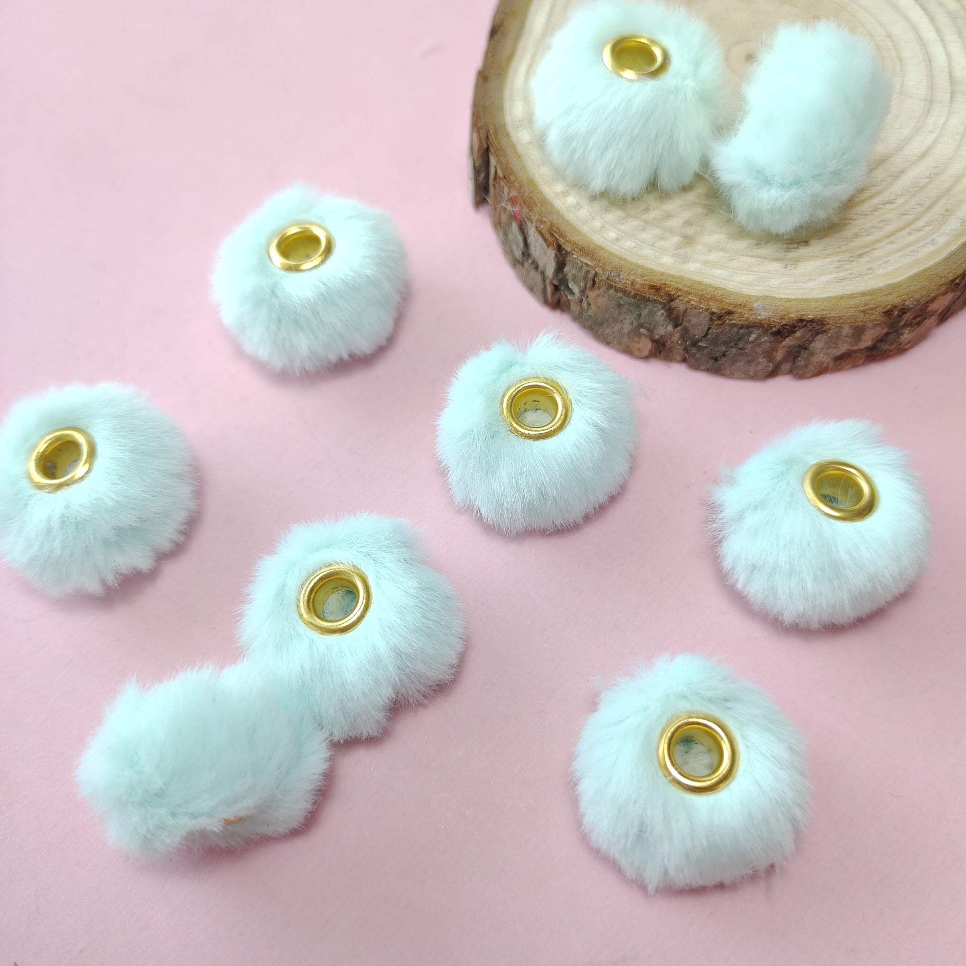 20MM Plush Ball Beads Spacers DIY Beaded Pen Accessories-50PCS
