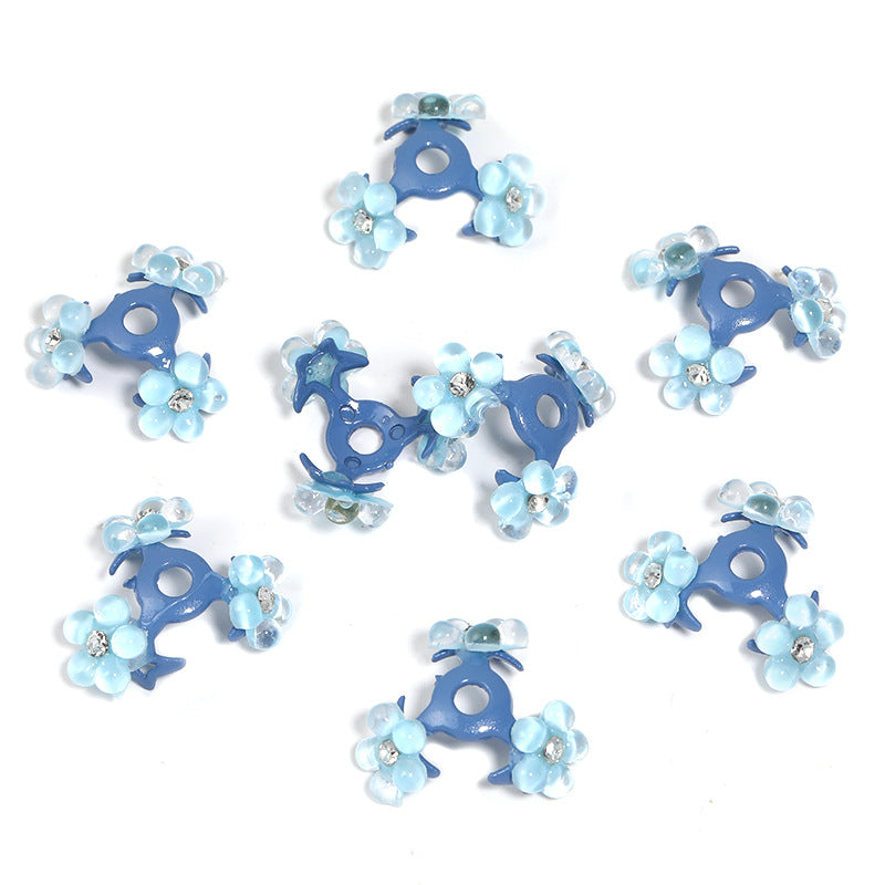 Heavy Point Drilled Resin Flower Center Hole Receptacle Acrylic Beads-30PCS