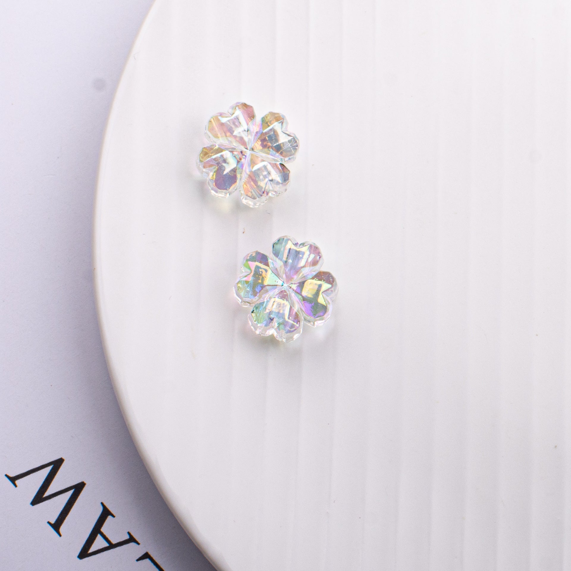 Beaded Accessories Four-leaf Clover Straight Hole Acrylic Small Loose Beads-25PCS