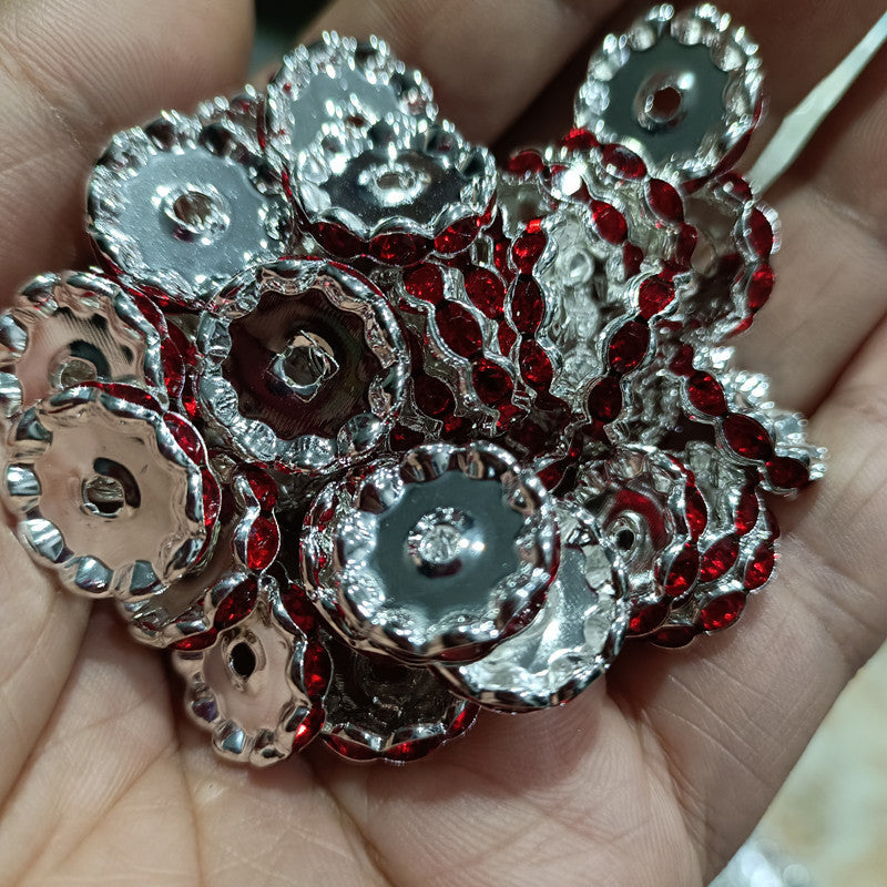 15mm Silver Plated Wave Diamond Wheel Clip DIY Handmade Spacer Beads-200PCS