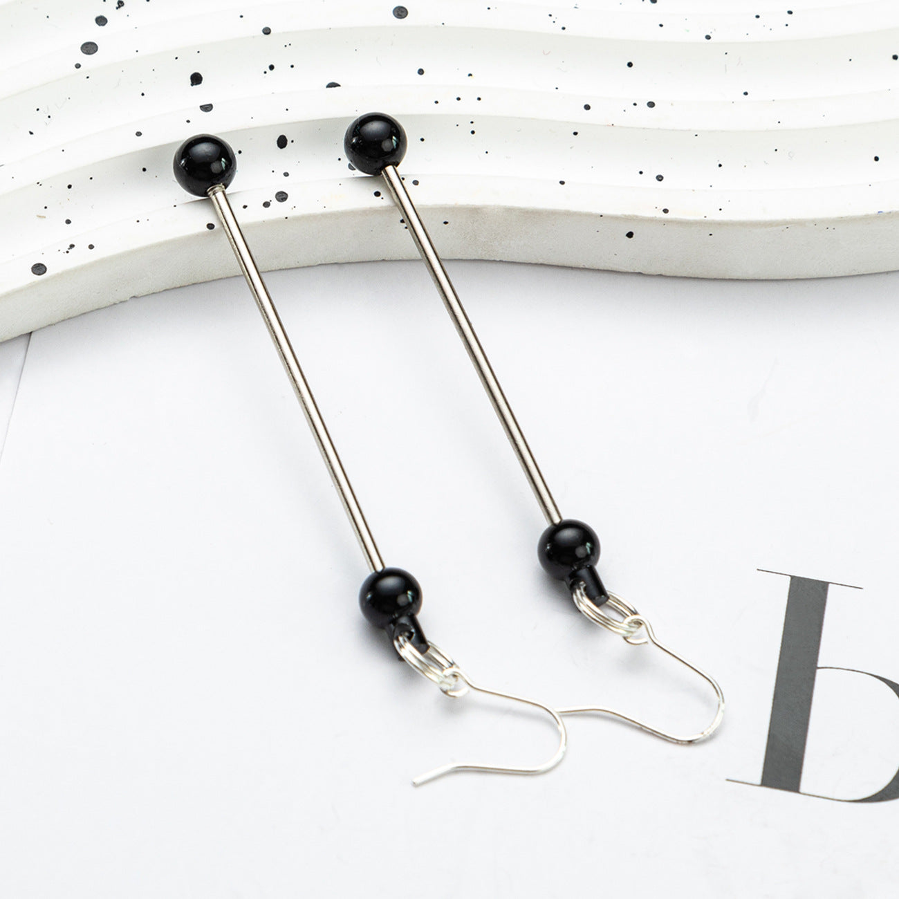Creative Beadable Earrings Metal DIY Earrings-1 Pair