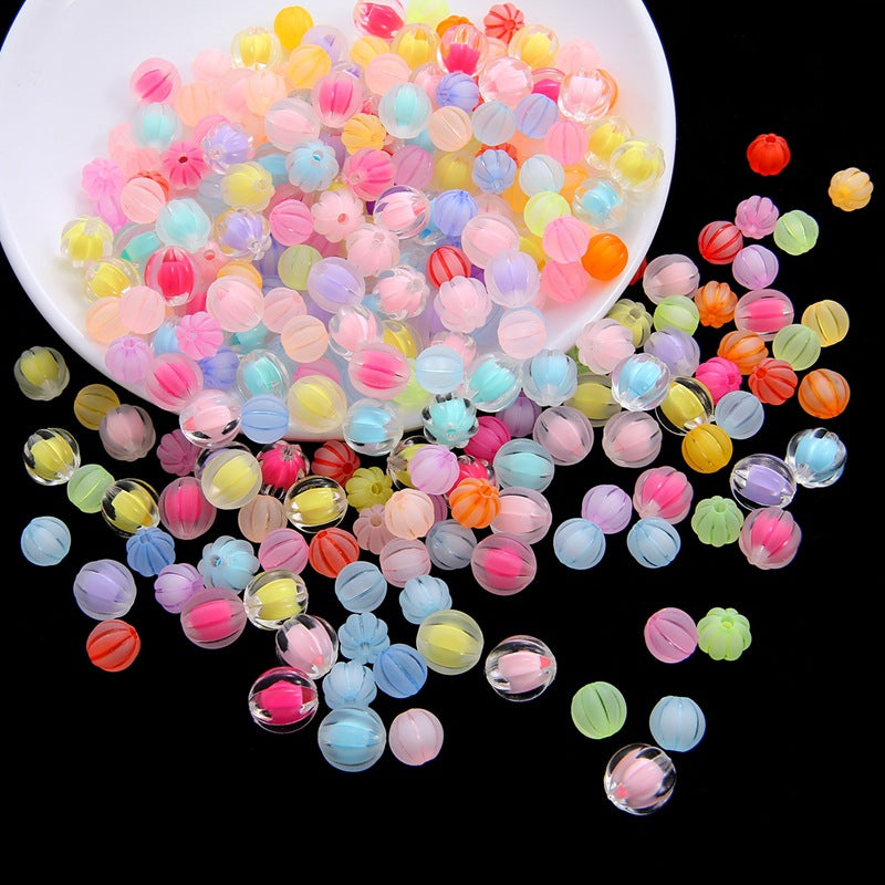 Creative Candy Color Beads Mid Beads Acrylic Pumpkin Beads-100PCS