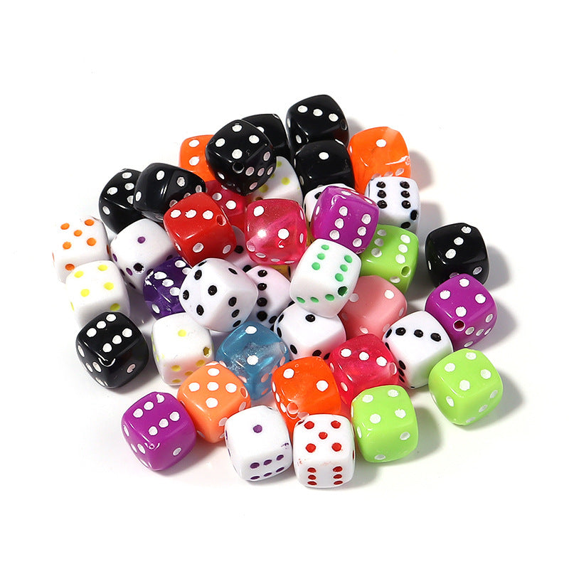 Acrylic Transparent Dice Beads 8mm-100PCS