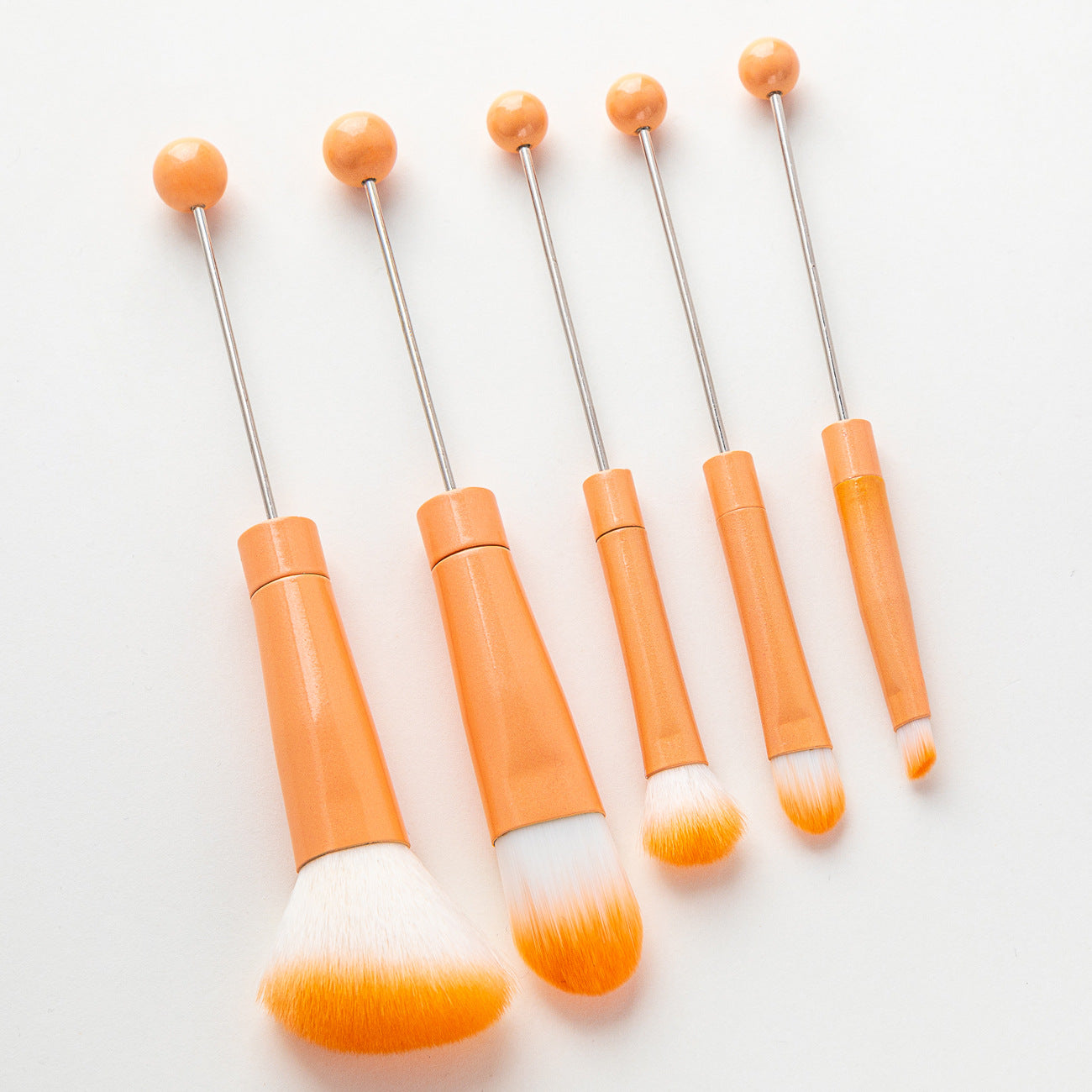 Creative Candy Color Christmas Series Gradient Beadable Metal DIY Makeup Brush Set-1 SET