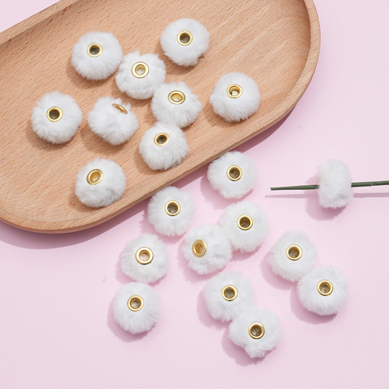 20MM Plush Ball Beads Spacers DIY Beaded Pen Accessories-50PCS