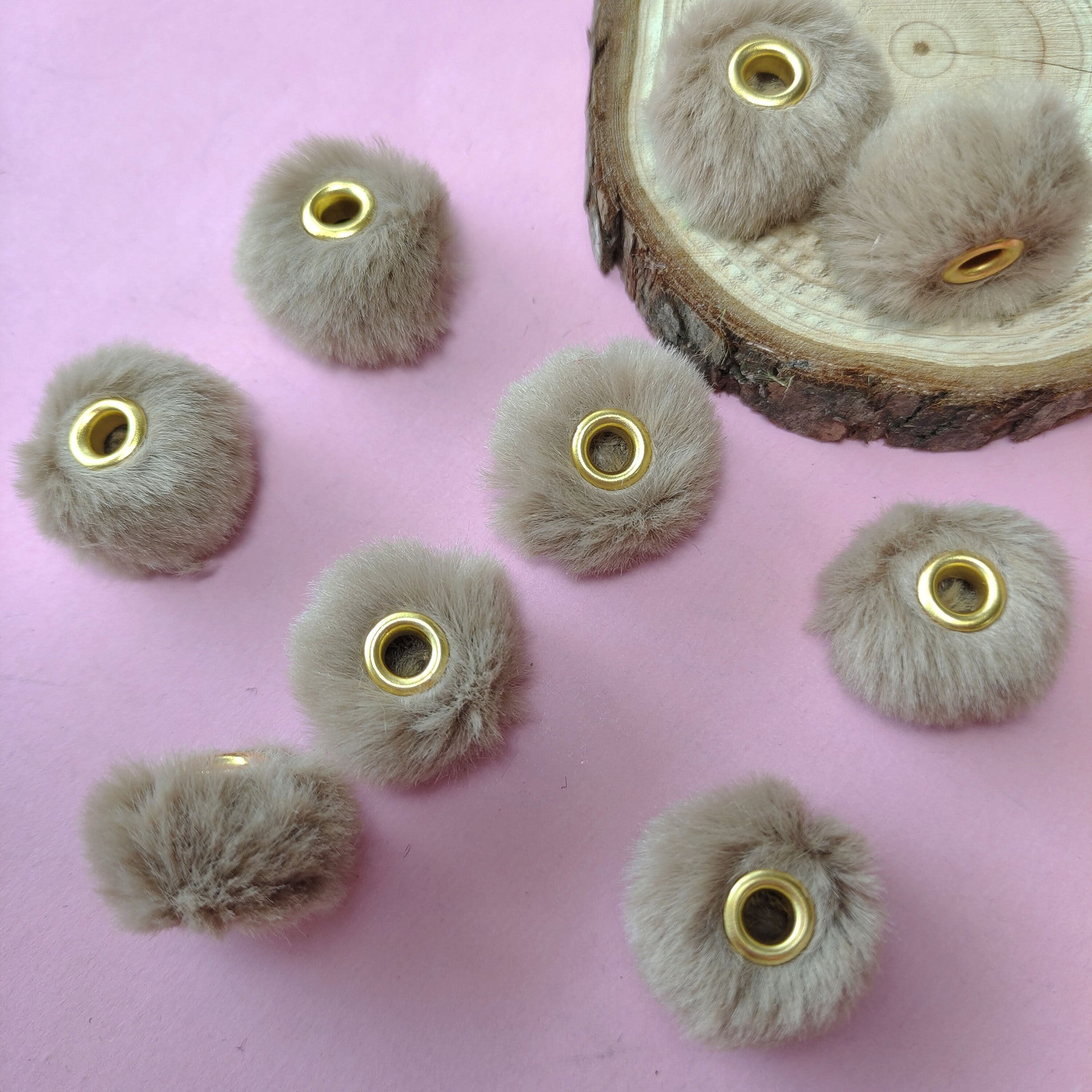 20MM Plush Ball Beads Spacers DIY Beaded Pen Accessories-50PCS