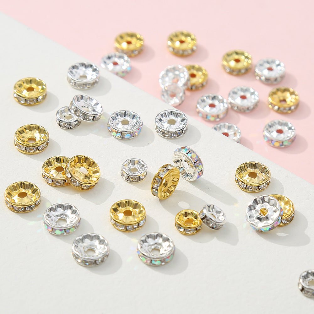 Drill Ring Color Spacer Wheel Rim 6/8/10mm Beads-100PCS