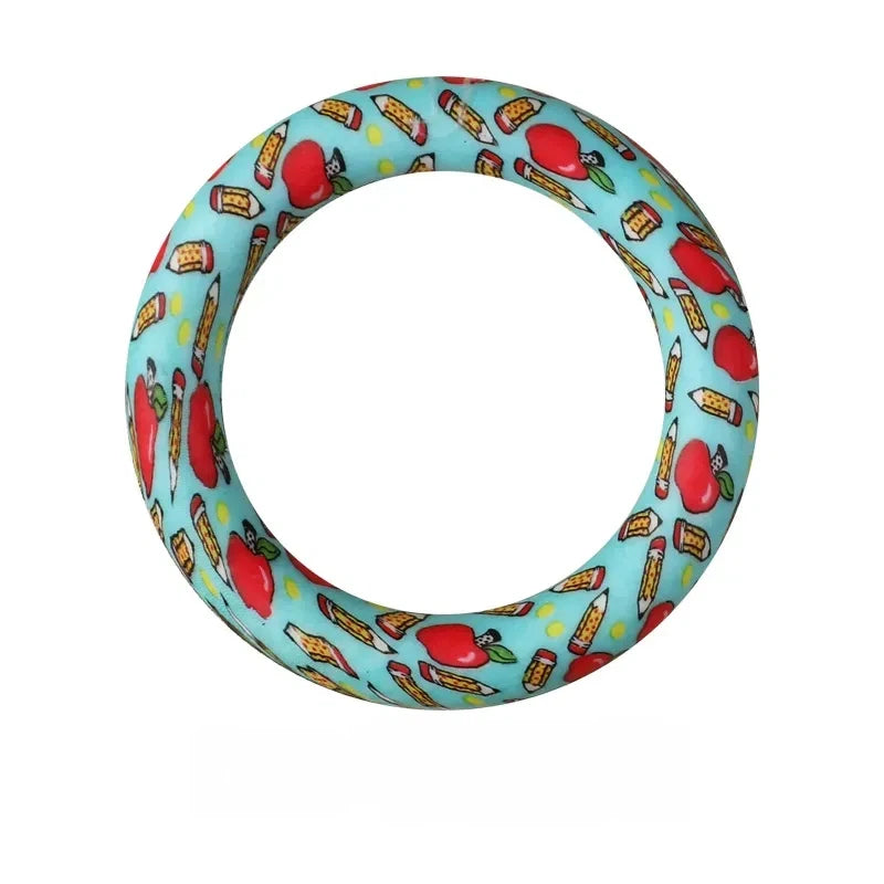 65MM Circular Ring Silicone Focal Beads for DIY Pens Keychains