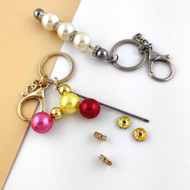 Creative Beadable Bar Metal DIY for Beaded Keychains-2PCS