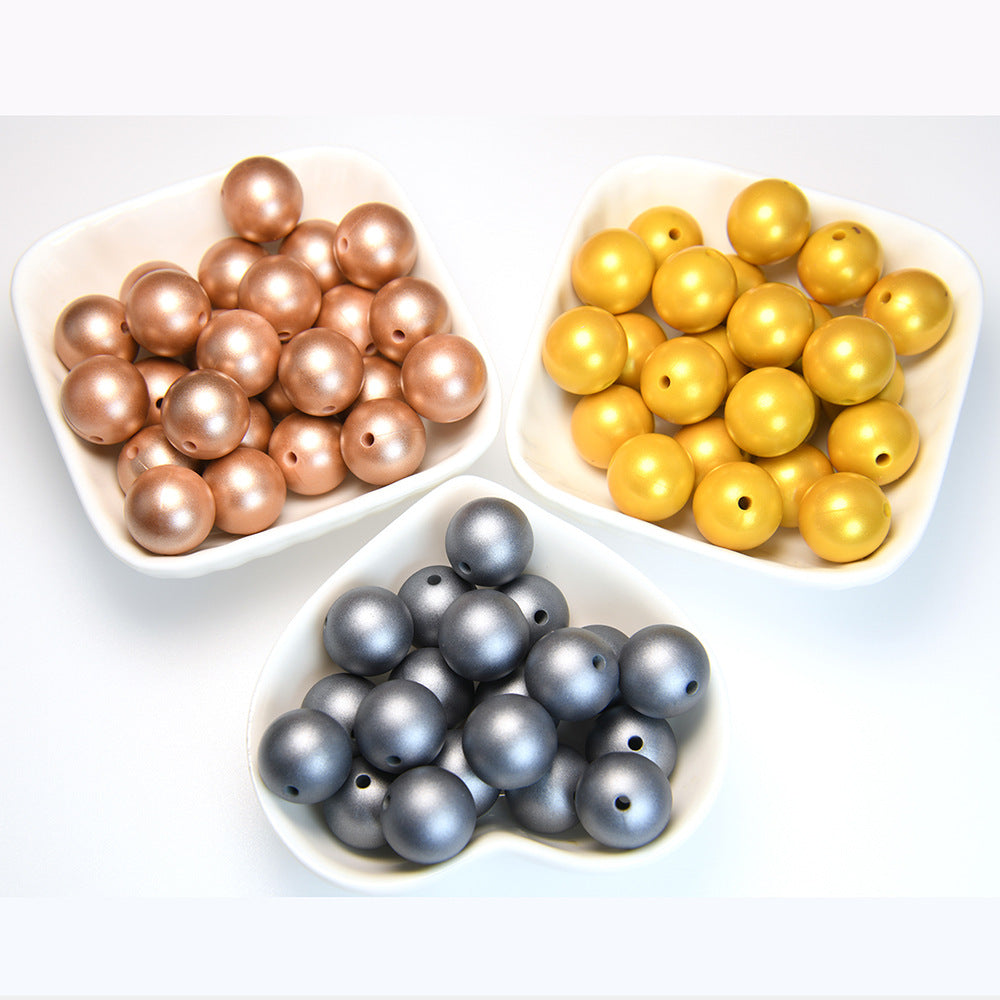 Creative Imitation Metal Style Speckle Silicone Beads-50PCS