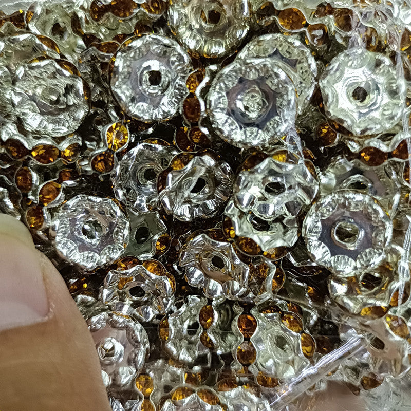 12mm Colored Diamond Spacer Round Spacer Beads DIY Handmade Colored Diamond Beads-250PCS