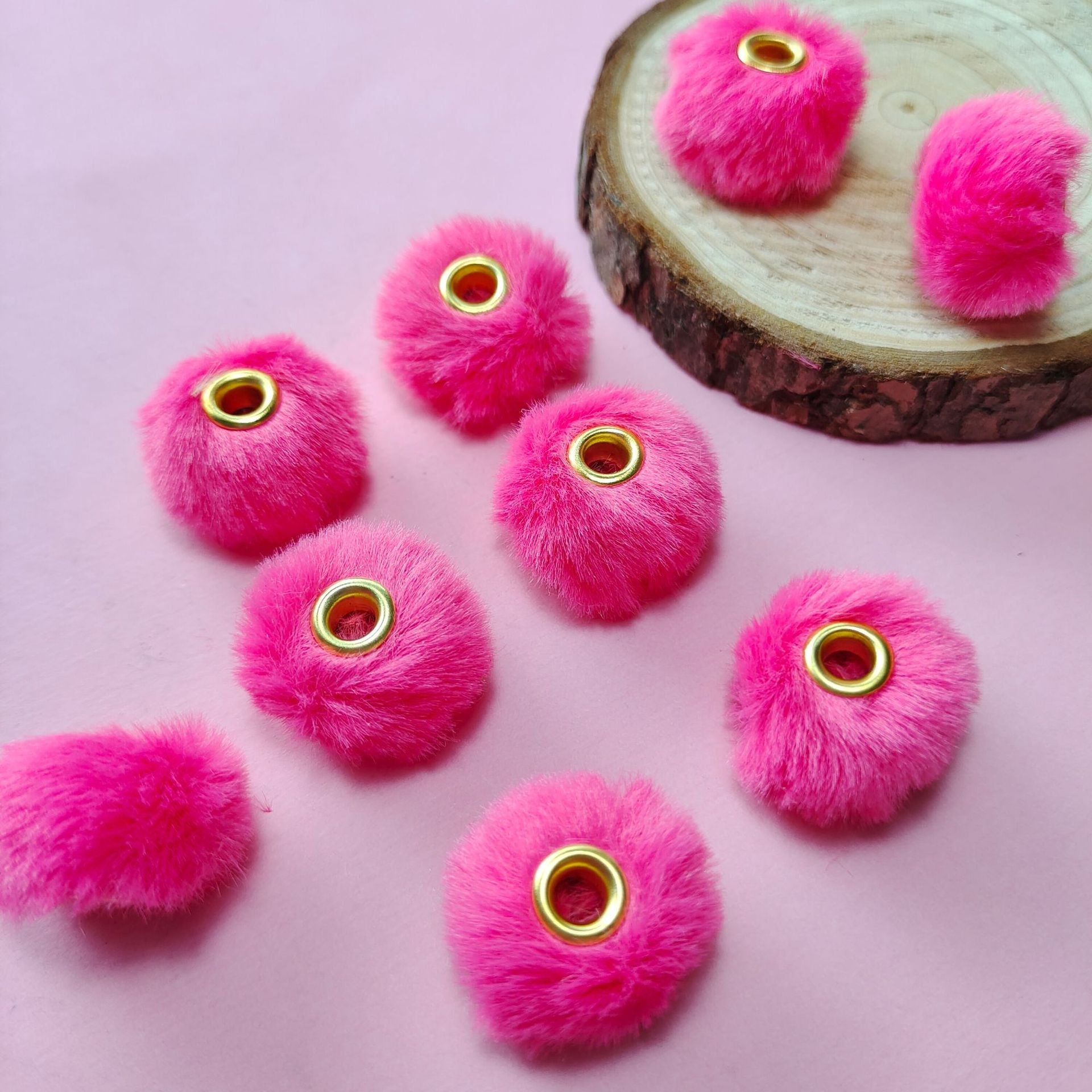 20MM Plush Ball Beads Spacers DIY Beaded Pen Accessories-50PCS