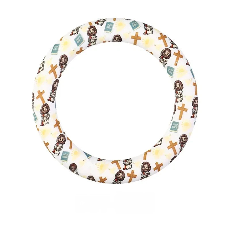 65MM Circular Ring Silicone Focal Beads for DIY Pens Keychains