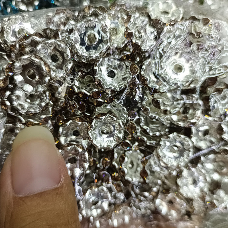 12mm Colored Diamond Spacer Round Spacer Beads DIY Handmade Colored Diamond Beads-250PCS