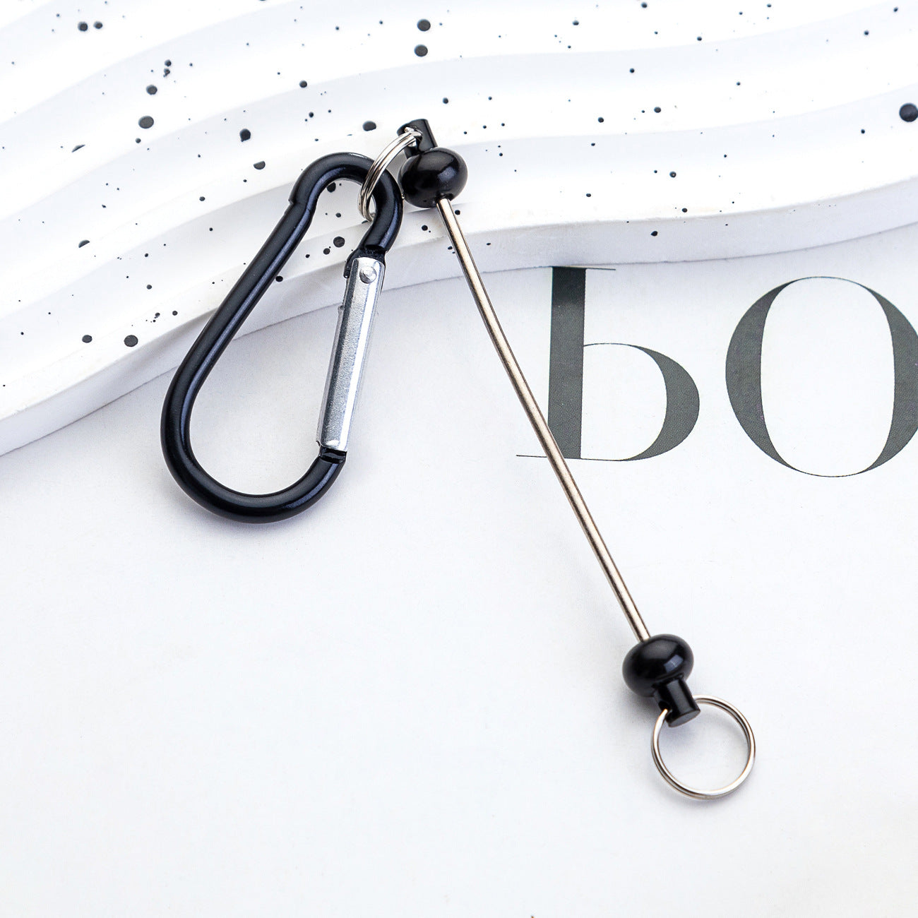 Creative Beadable Metal Hook Keychain-2PCS