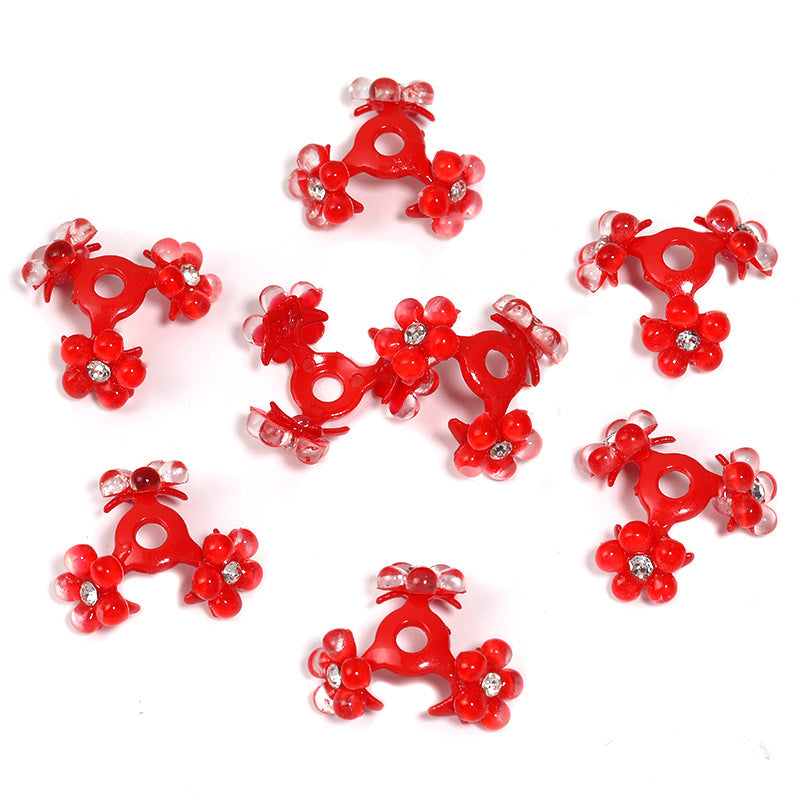 Heavy Point Drilled Resin Flower Center Hole Receptacle Acrylic Beads-30PCS