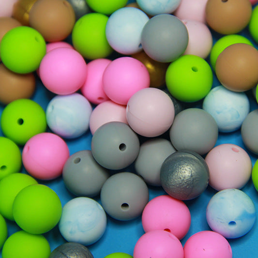 Creative Silicone 15mm Candy Color Beads-50PCS