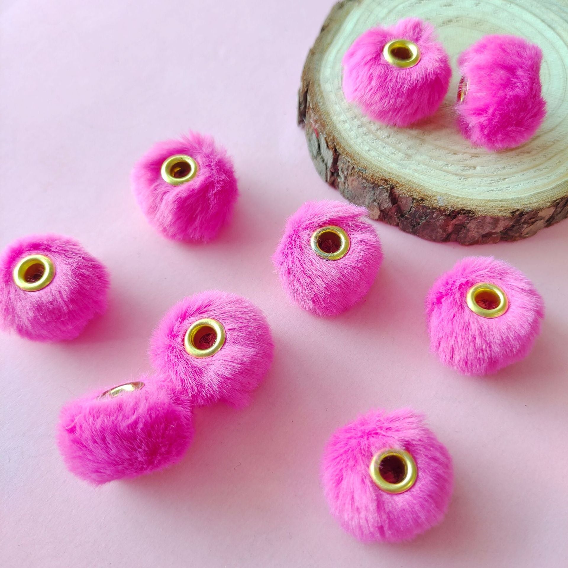 20MM Plush Ball Beads Spacers DIY Beaded Pen Accessories-50PCS