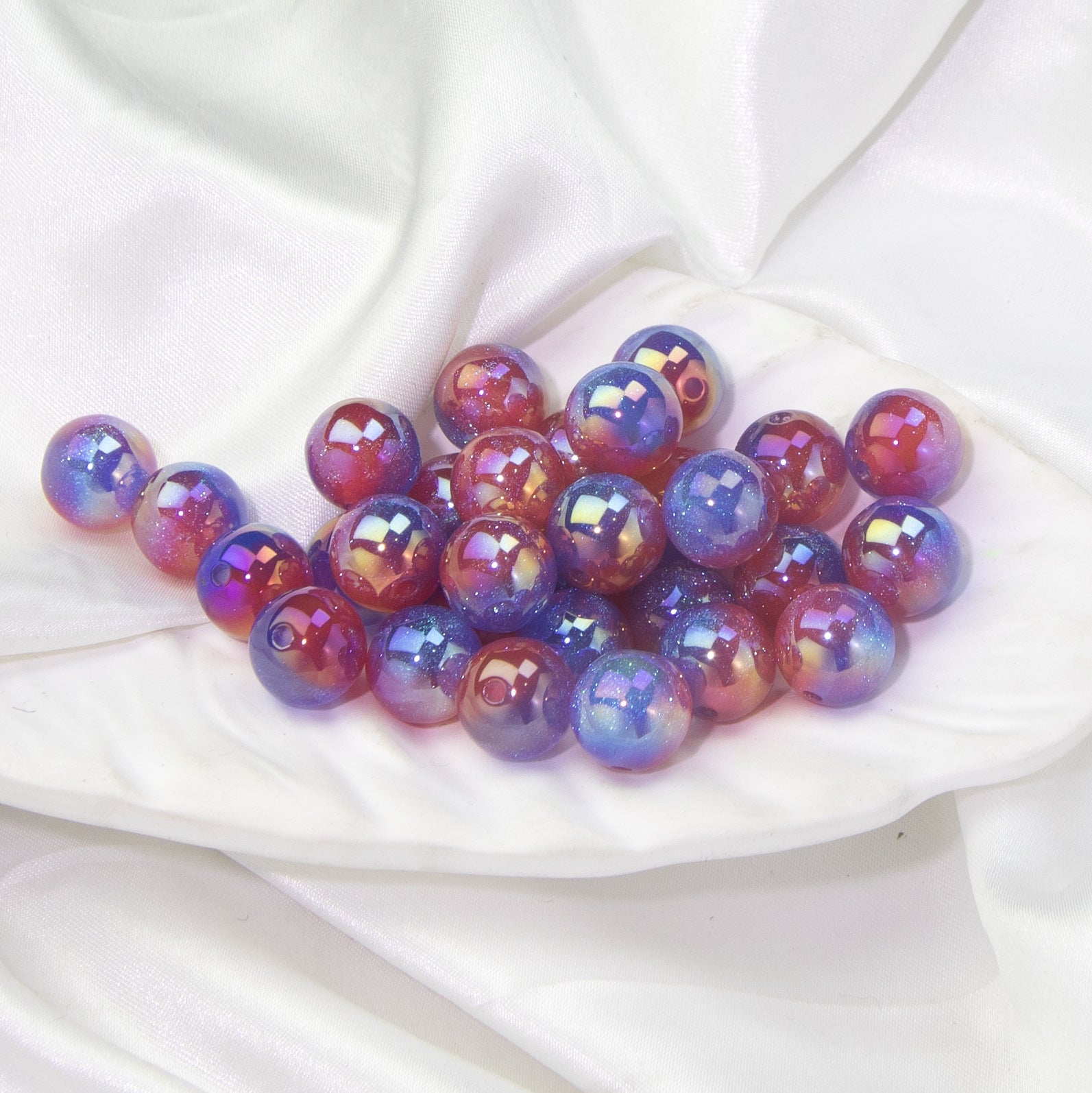 Starry Sky Two-color Gilded Round Beads-50PCS