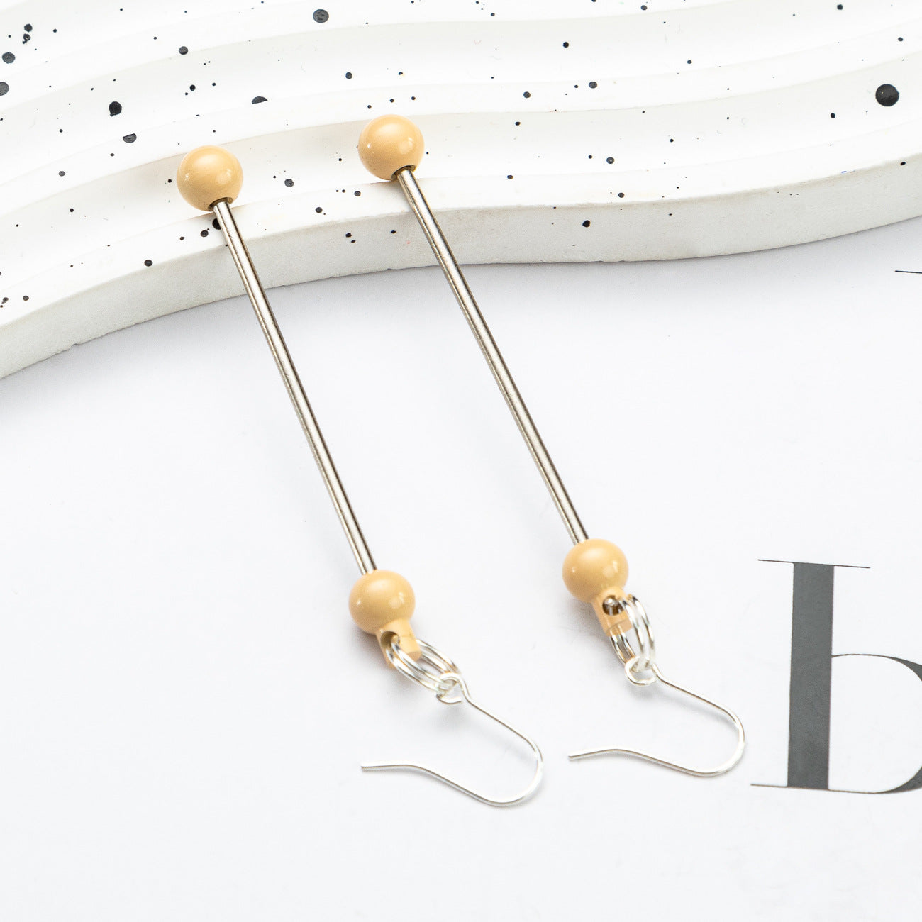 Creative Beadable Earrings Metal DIY Earrings-1 Pair
