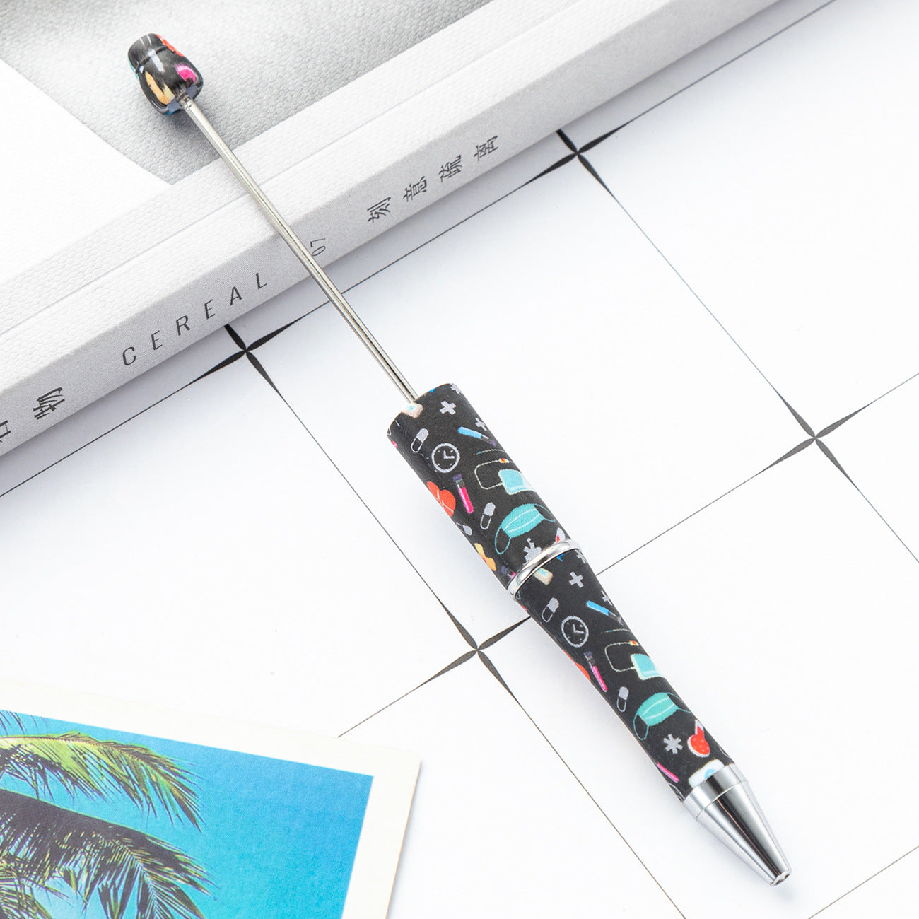 Creative Beadable Pen Nurses Printed DIY Plastic Pen-5PCS