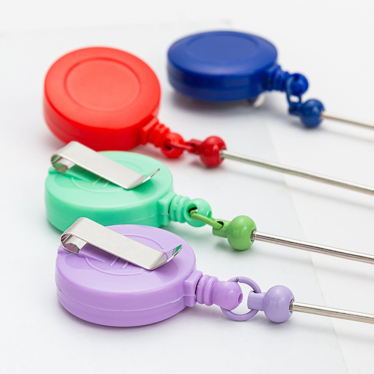 Badge Reels DIY Beadable Bar Retractable Keychain-2PCS