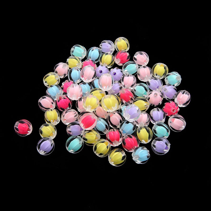 Creative Candy Color Beads Mid Beads Acrylic Pumpkin Beads-100PCS