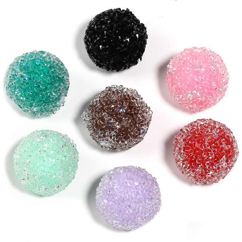 DIY Sparkling Rhinestone Soft Sugar Beads, 20mm -5PCS