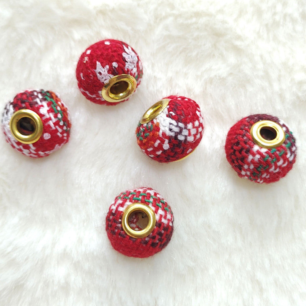 15mm Christmas Fabric Beads-100PCS