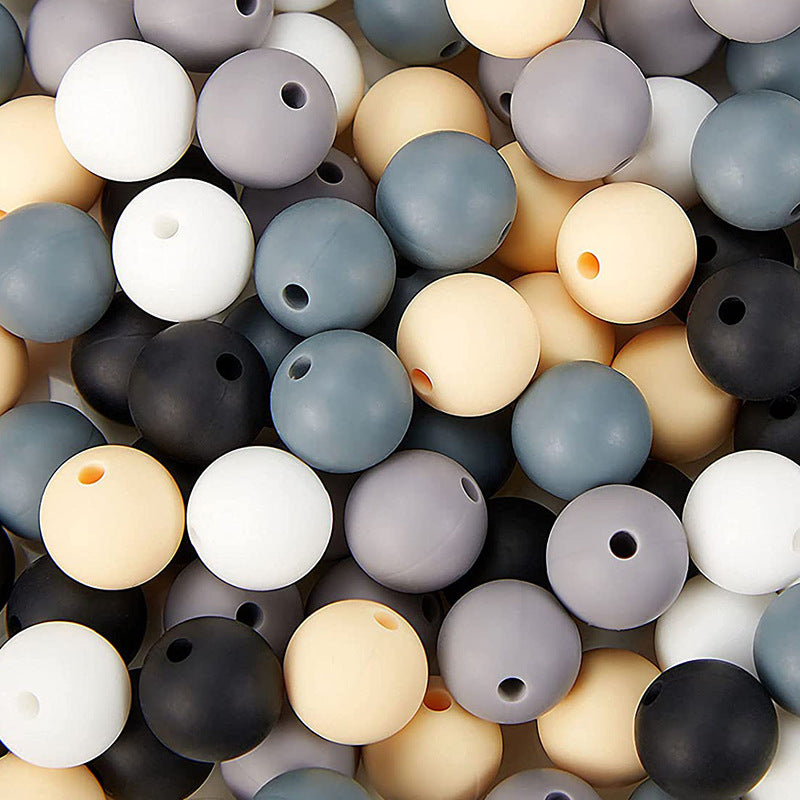 15MM Food Grade Baby Teething Round Silicone Beads-50PCS